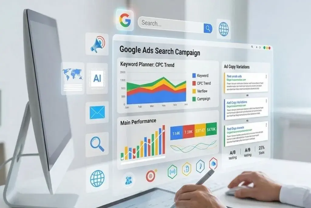 Bir reklam yönetimi projesi üzerinde çalışan Growus ekibi